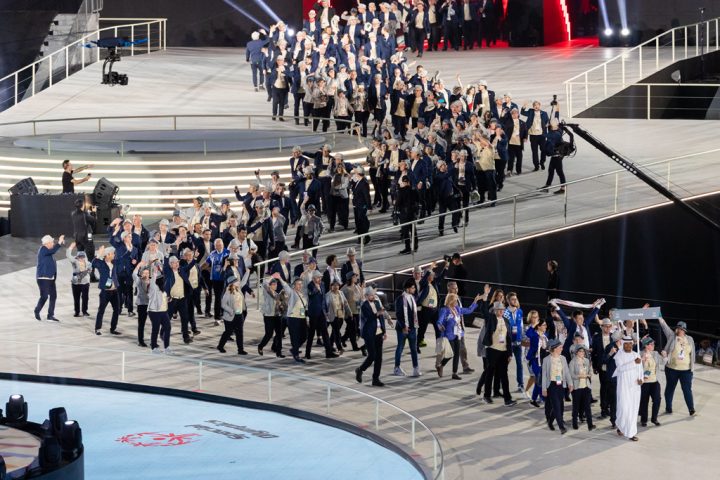 Eröffnungsfeier der Special Olympics World Games Abu Dhabi 2019 am 14. März: Die Deutsche Delegation läuft ein. Foto: SOWG/Charlotte Palmer